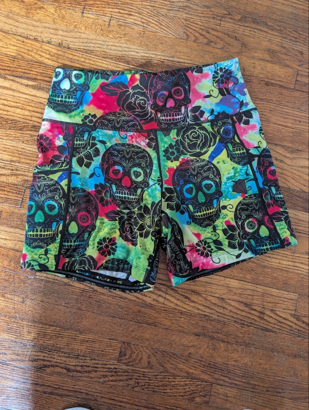 Constantly Varied Gear Neon Tie-Dye Sugar Skull Athletic Shorts